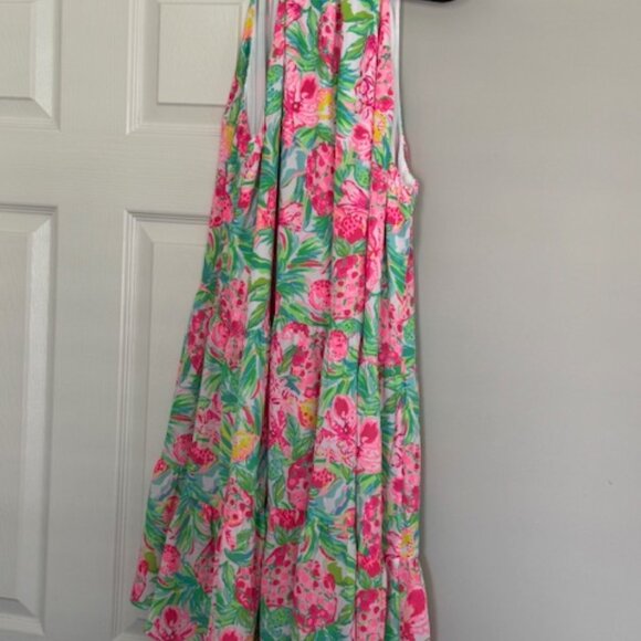 Lilly Pulitzer Pink and Green Tassel Sleeveless Swing Dress - Picture 6 of 6